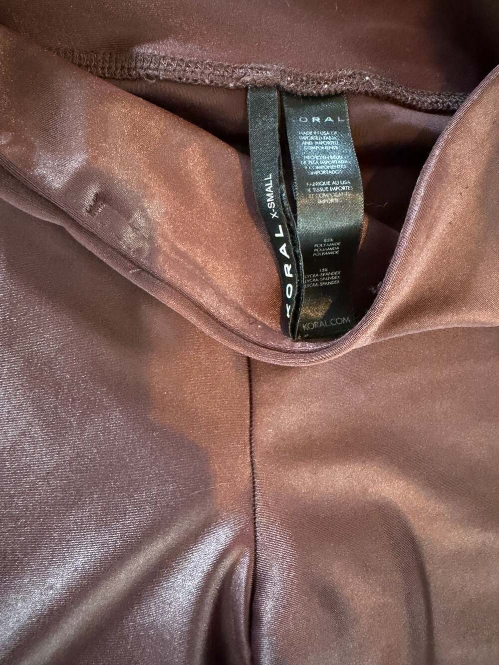 Koral Lustrous High Rise Shiny Liquid Leggings in Bronze - Picture 2 of 4